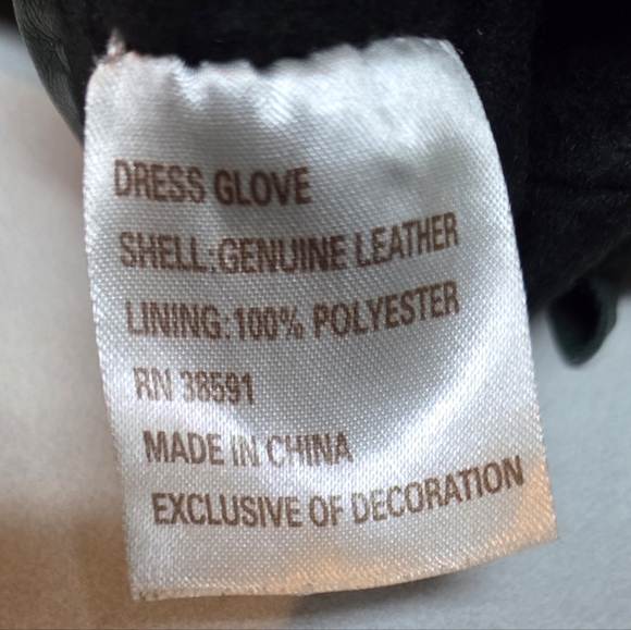 Lauer Dark Green Soft Leather Dress Gloves Women's M With Button Accents - Picture 4 of 7